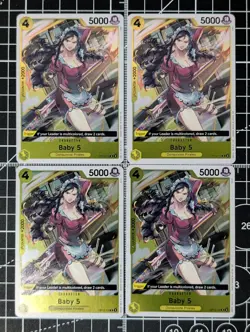 Baby 5 OP12-112 Legacy of the Master One Piece TCG - English R Foil ×4 Playset - Image 1