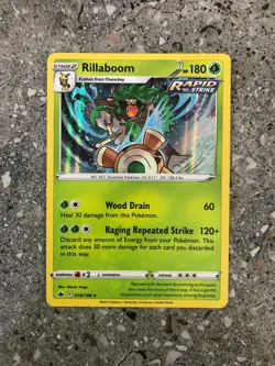 Pokemon TCG Cards Rillaboom 018/198 Chilling Reign Holo Rare MINT - Image 1