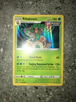 Pokemon TCG Cards Rillaboom 018/198 Chilling Reign Holo Rare MINT - Image 3
