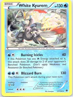 White Kyurem 21/124 Holo XY - Fates Collide - Pokemon Card - NM - Image 1