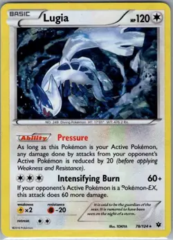 Lugia 78/124 Holo XY - Fates Collide - Pokemon Card - NM - Image 1