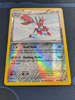 Scizor 94/149 Pokemon Card Reverse Holo BW Boundaries Crossed Pokemon TCG NM - Image 3