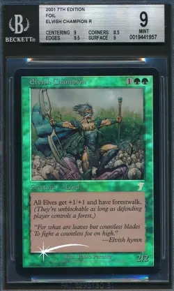 Seventh Edition Elvish Champion BGS 9 Graded Magic MTG FOIL (1957) - Image 1