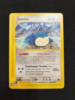 VERY NM Pokemon TCG Snorlax Skyridge 100/144 2003 - Image 1