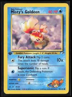 Misty's Goldeen 85/132 1st Edition Common Gym Heroes Pokemon LP - Image 1