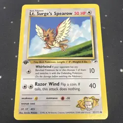 Lt. Surge's Spearow 1st Edition 83/132 Gym Heroes - Pokemon Card - NM - Image 1