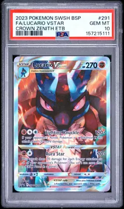 PSA 10 LUCARIO VSTAR SWSH291 BLACK STAR PROMO CROWN ZENITH ETB POKEMON 😍 - Image 1