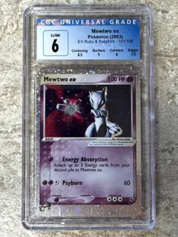 Mewtwo EX Ruby and Sapphire #101 2003 CGC 6 - Image 1
