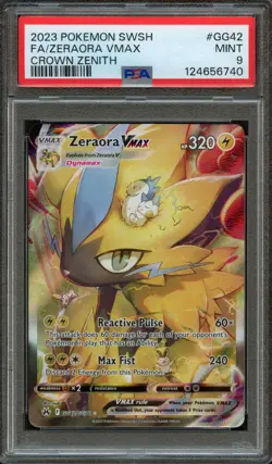 PM - 2023 - POKEMON SWSH CROWN ZENITH - #GG42 - ZERAORA VMAX - PSA 9 (MINT) - Image 1