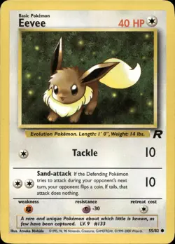EEVEE 55/82 COMMON TEAM ROCKET POKEMON UNLIMITED LP - Image 1