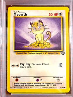 VINTAGE Meowth Common #56|PSA NM 7|1999 WOTC Jungle Unlimited|Pokemon TCG|Gen 1 - Image 2