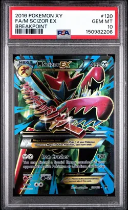 Pokemon M Scizor EX Full Art Rare XY Breakpoint 120/122 Mega PSA 10 GEM MINT - Image 1