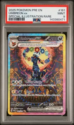 Pokemon Umbreon ex Prismatic Evolutions SIR #161 PSA 9 Great Centering - Image 1