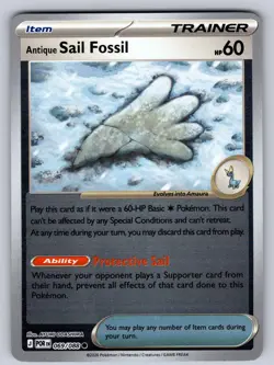 Antique Sail Fossil 069/088 Reverse Holo Common Perfect Order Pokemon Near Mint - Image 1