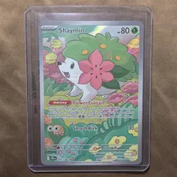 Pokemon TCG Shaymin 185/182 Temporal Forces Illustration Rare Full Art Holo - Image 1