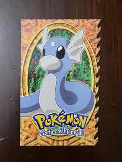 LP! Dratini Pokemon Topps TV Edition E10 Of E12 Blue Logo Embossed Die Cut - Image 1