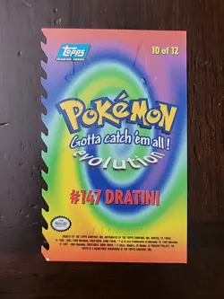 LP! Dratini Pokemon Topps TV Edition E10 Of E12 Blue Logo Embossed Die Cut - Image 2