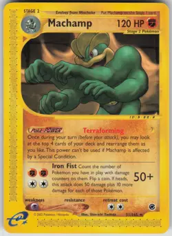 Pokemon TCG Machamp (51) Rare Expedition 051/165 - Image 1