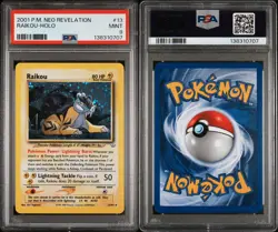 Pokemon Raikou Neo Revelation Unlimited Holo Rare #13 PSA 9 Mint - Image 1