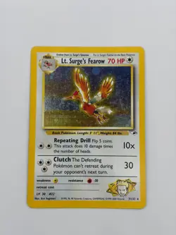 LT. SURGE'S FEAROW NM/M 7/132 HOLO RARE GYM HEROES POKEMON UNLIMITED HOLO - Image 1