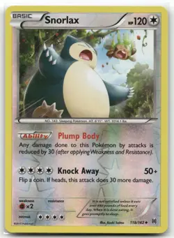 Snorlax 118/162 BREAKthrough Uncommon Reverse Holo Near Mint - Image 1