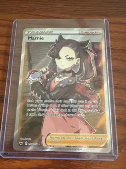 Pokemon TCG Sword & Shield Marnie Trainer Full Art Holo Card 200/202 - Image 1