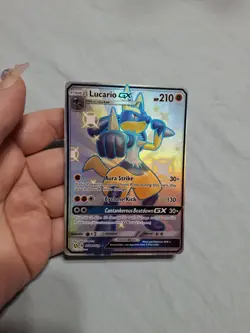 Pokemon TCG Lucario GX Full Art Holo Card SV64/SV94 Shiny Hidden Fates - Image 1