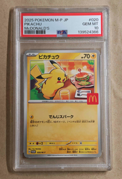PSA 10 Pikachu 020/M-P McDonald's Happy Set Promo 2025 Pokemon Card Japanese - Image 1
