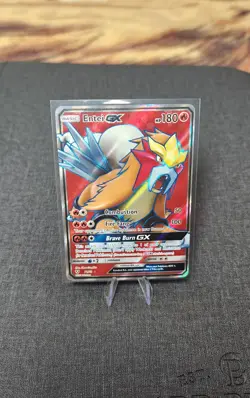 Pokemon Entei GX TCG Full Art Holo Card Shining Legends 71/73 Ultra Rare - Image 1