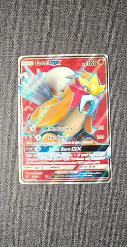 Pokemon Entei GX TCG Full Art Holo Card Shining Legends 71/73 Ultra Rare - Image 2
