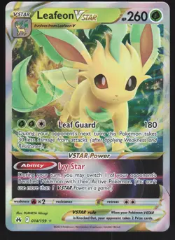 Leafeon VSTAR Ultra Rare Holofoil 014/159 NM Crown Zenith Pokemo4n Card - Image 1