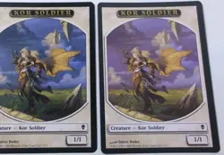 MTG Kor Soldier Token NM Error Bleed Misprint Zendikar Magic The Gathering - Image 2