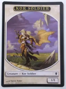 MTG Kor Soldier Token NM Error Bleed Misprint Zendikar Magic The Gathering - Image 3