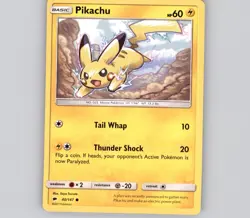 Pikachu 40/147 C Burning Shadows NM Pokemon - Image 1