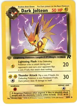 Pokemon TCG Dark Jolteon Team Rocket 38/82 Regular 1st Edition Uncommon - Image 1