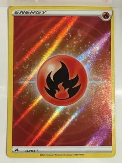 Fire Energy 153/159 Ultra Rare Crown Zenith Pokemon Holo NM - Image 1