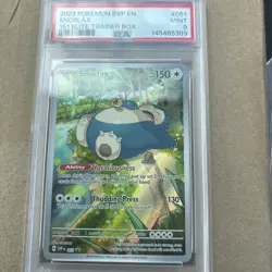 POKEMON 2023 Svp En 151 ETB Full Art SNORLAX #051 PSA 9 Mint RARE 4 - Image 1