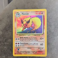 Wizards of the Coast Flareon 3/64 Jungle Holo Rare Unlimited 70 HP 1999 English - Image 1