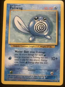 Pokemon TCG Poliwag Base Set 59/102 Regular Unlimited Common Nm - Image 1