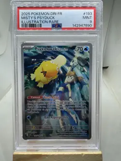 Carte Pokemon Psykokwak d'Ondine 193/182 PSA 9 AR Rivalites Destinees VF NM - Image 1