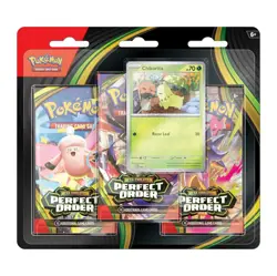 Pokemon TCG Perfect Order Booster 3 Pack - Triple Blister - Chikorita Promo NEW - Image 1