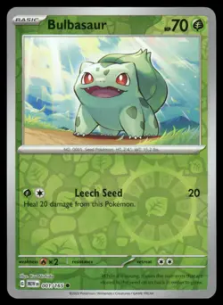 Bulbasaur 001/165 Common 151 Pokemon Reverse Holo Near Mint - Image 1