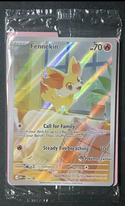 Pokemon TCG Chaos Rising Fennekin Pokemon Center 080 Stamped Promo Card - Sealed - Image 1