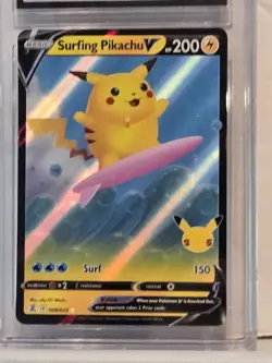 2021 Pokemon Celebrations SURFING PIKACHU V Holo 008/025 CGC 10 Gem Mint Card - Image 4