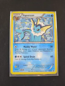 Vaporeon BW89 Black Star Promo Holo Pokemon Card – Lightly Played - Image 1