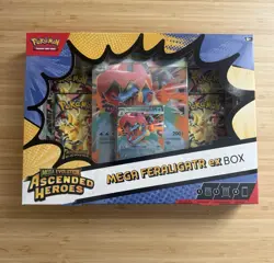 Pokemon Ascended Heroes Ex Box Set of 3 - NEW!! Emboar Meganium Feraligatar - Image 3