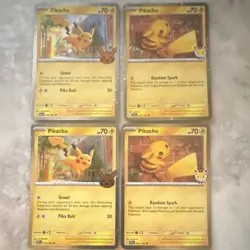 2024 Pokemon TCG Pikachu Promo Lot x4 30th Anniversary/Halloween (swirl) *NM - Image 1