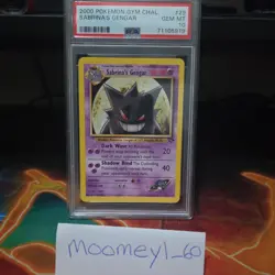 2000 Pokemon Gym Challenge Sabrina's Gengar 29/132 Holo Unlimited PSA 10 - Image 3