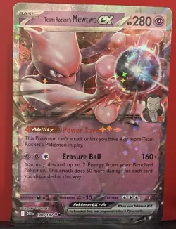 Team Rocket's Mewtwo ex 081/182 Double Rare Destined Rivals Pokemon Near Mint - Image 1
