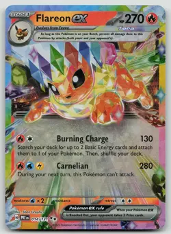 Pokemon Flareon ex 014/131 Prismatic Evolutions Double Rare Holo NM - Image 1